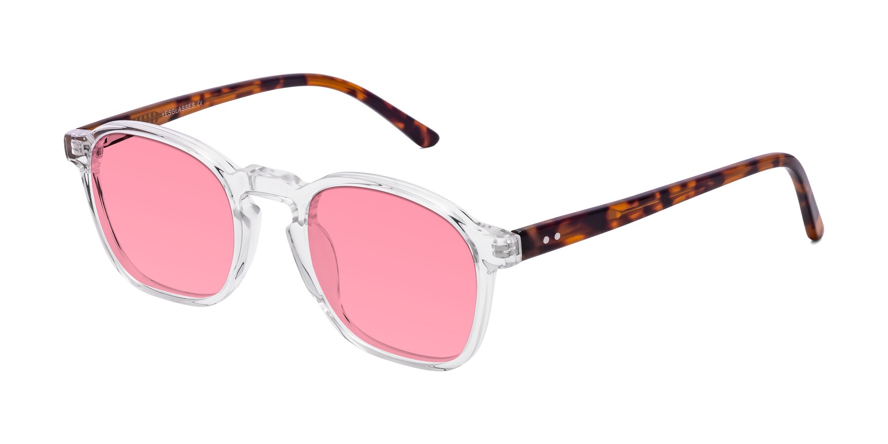 Angle of Generous in Clear with Pink Tinted Lenses