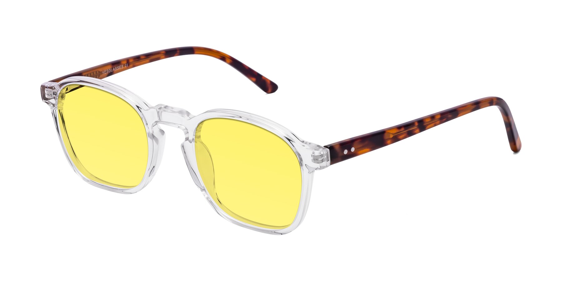 Angle of Generous in Clear with Medium Yellow Tinted Lenses