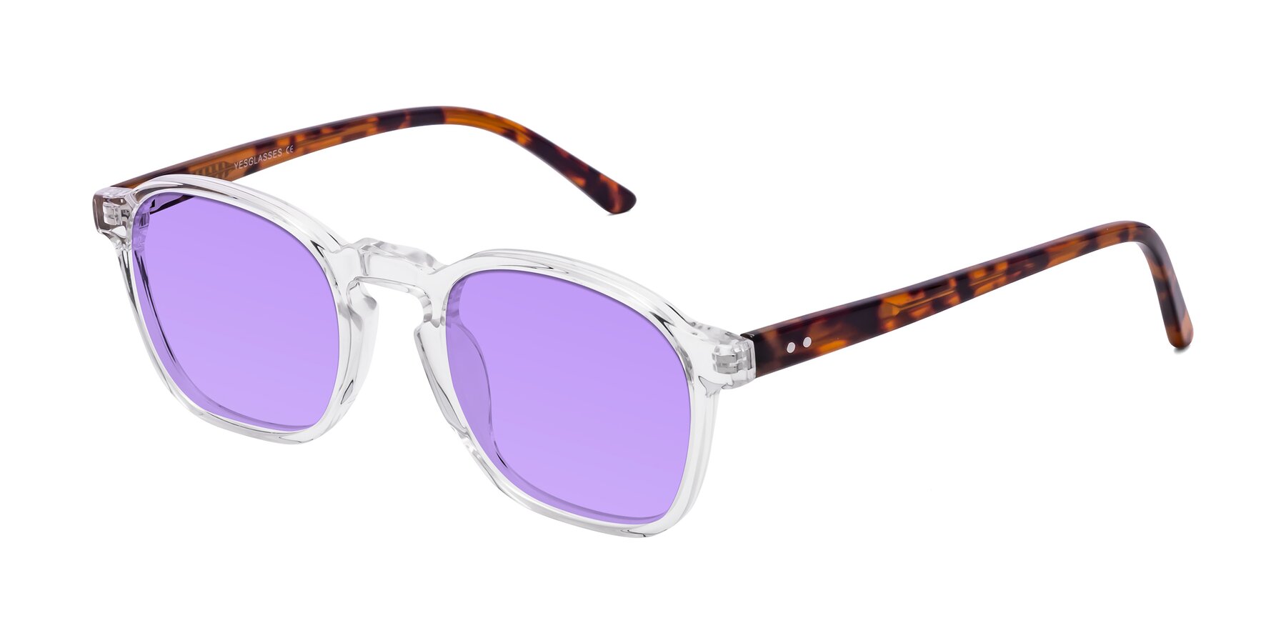 Angle of Generous in Clear with Medium Purple Tinted Lenses