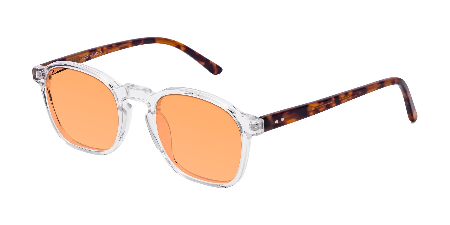 Angle of Generous in Clear with Medium Orange Tinted Lenses