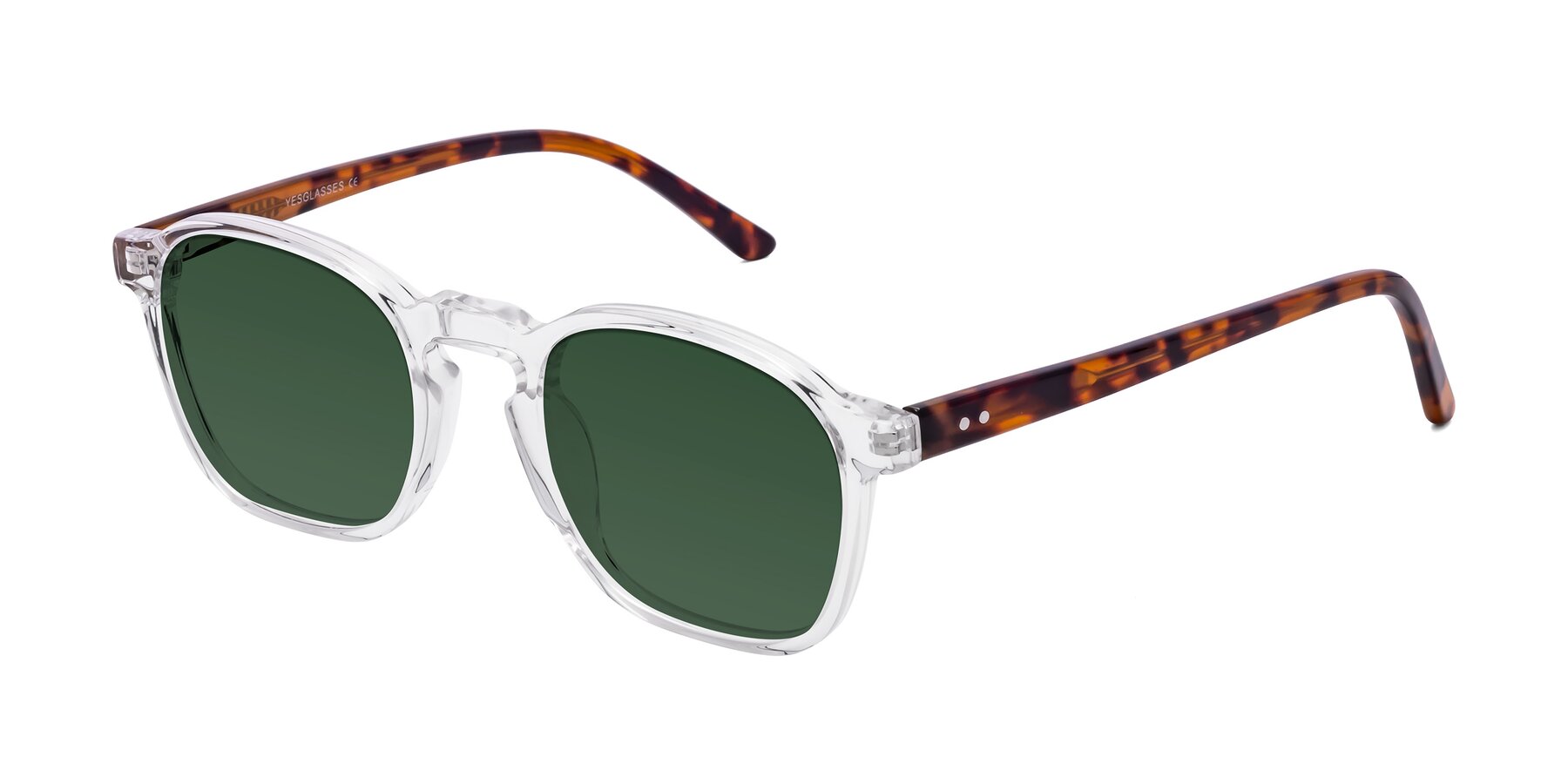 Angle of Generous in Clear with Green Tinted Lenses