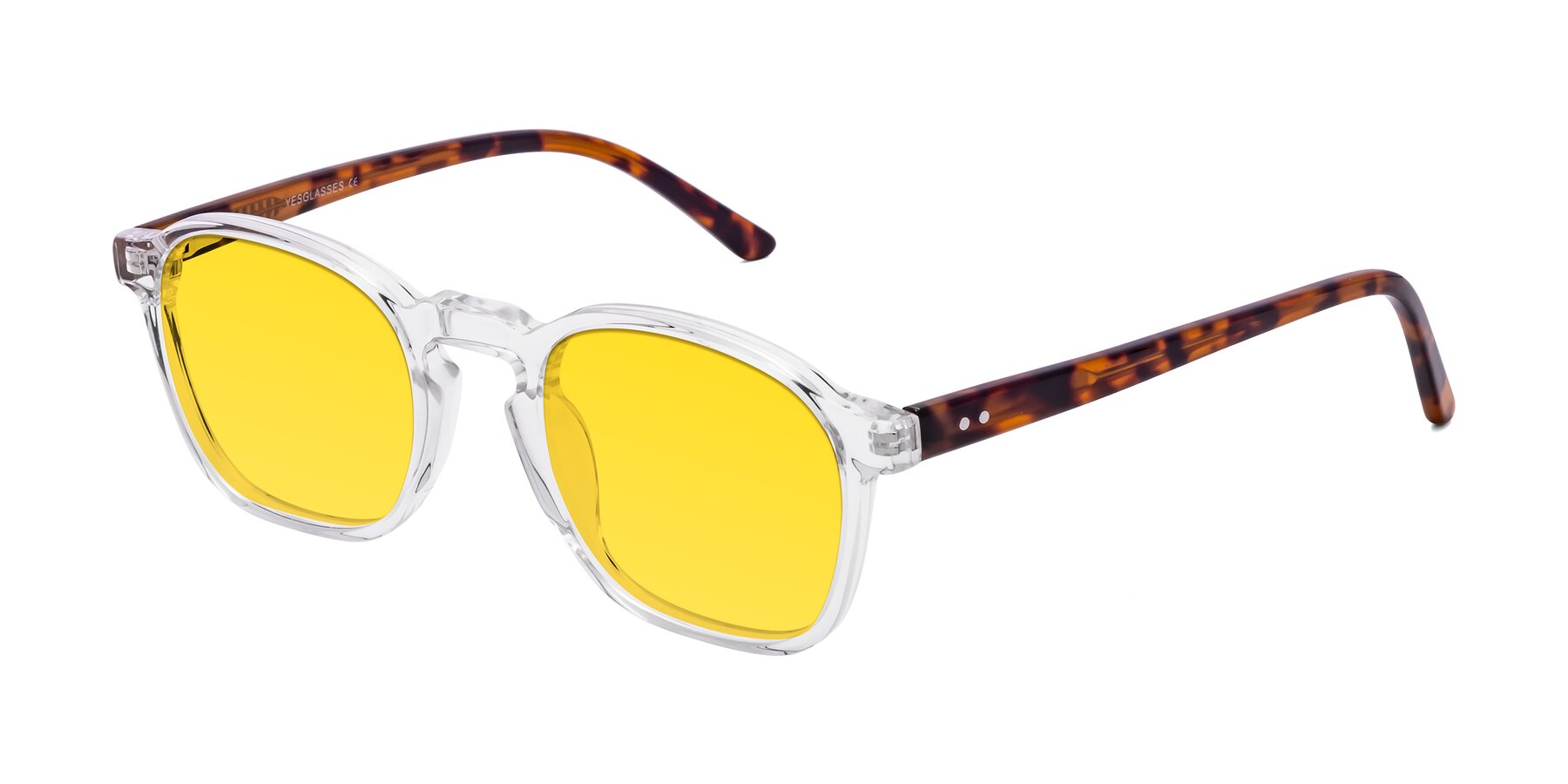 Angle of Generous in Clear with Yellow Tinted Lenses