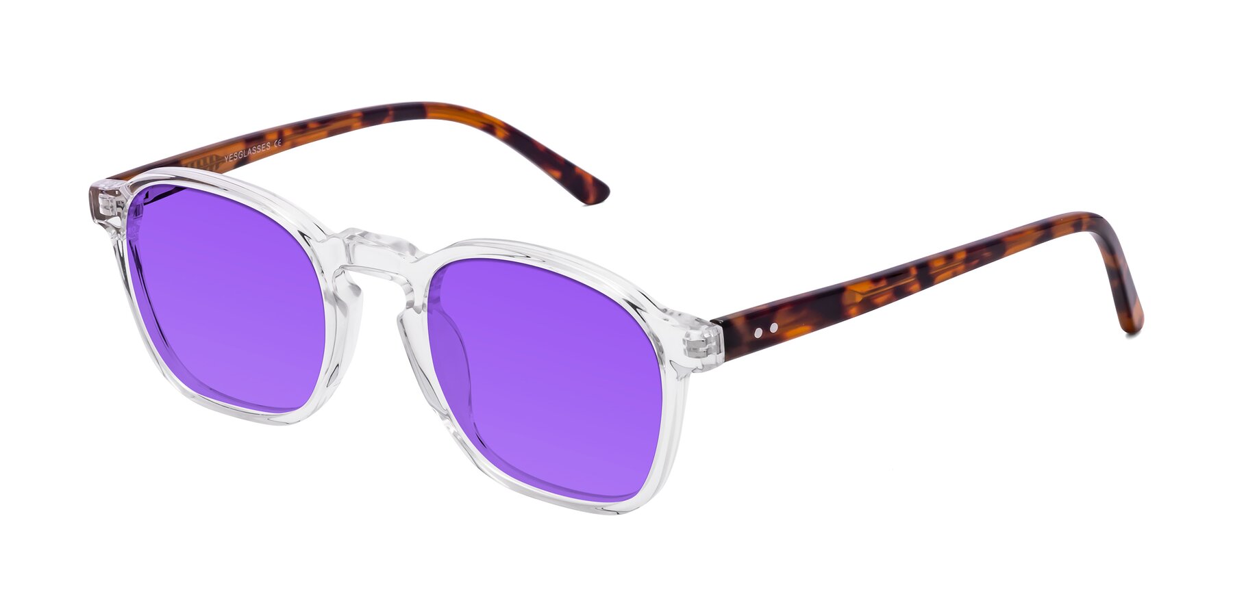 Angle of Generous in Clear with Purple Tinted Lenses
