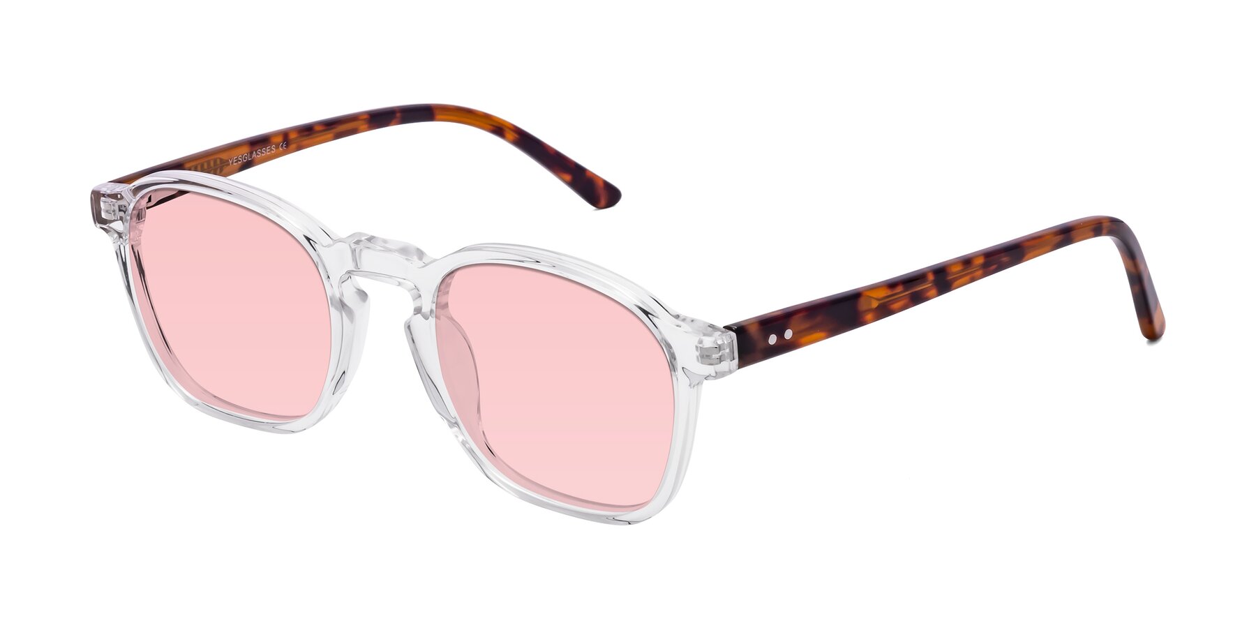 Angle of Generous in Clear with Light Garnet Tinted Lenses