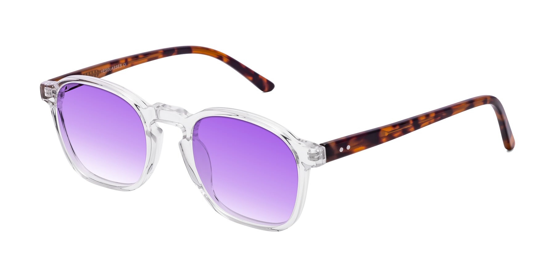 Angle of Generous in Clear with Purple Gradient Lenses