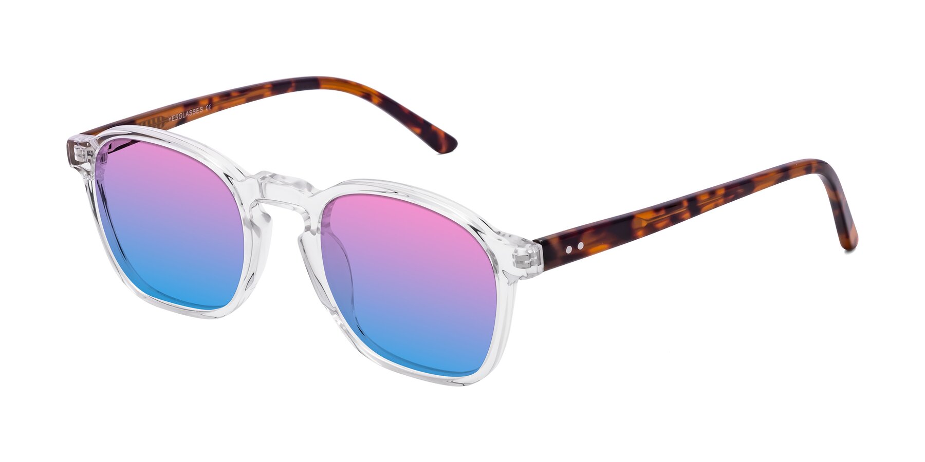 Angle of Generous in Clear with Pink / Blue Gradient Lenses