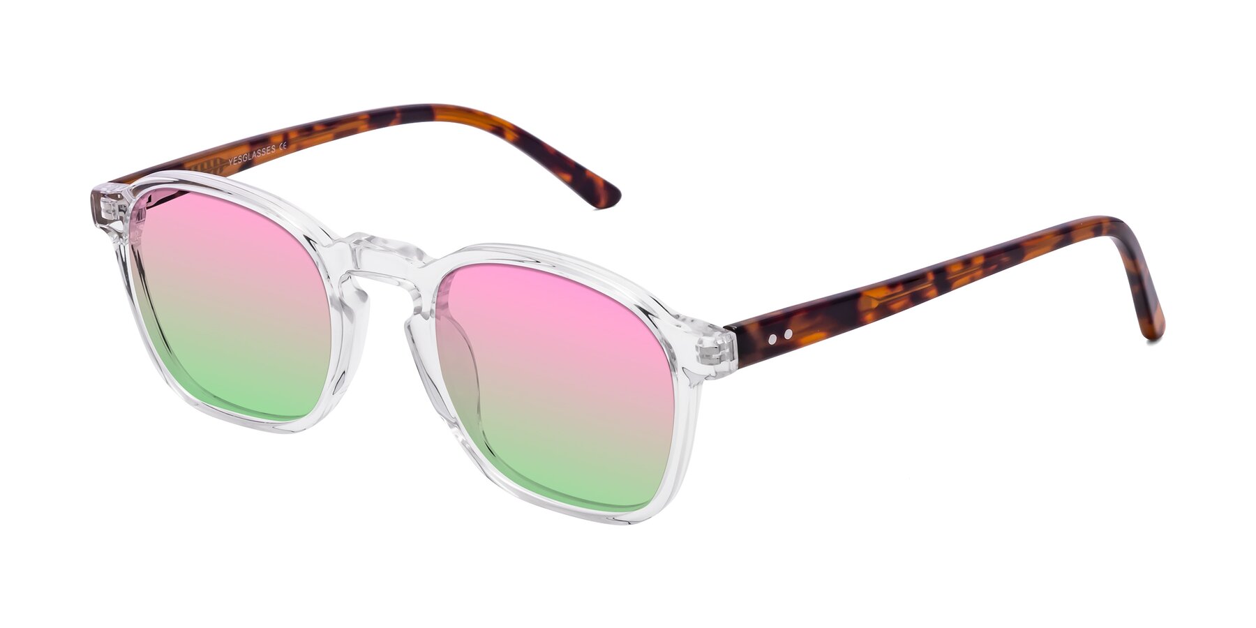 Angle of Generous in Clear with Pink / Green Gradient Lenses