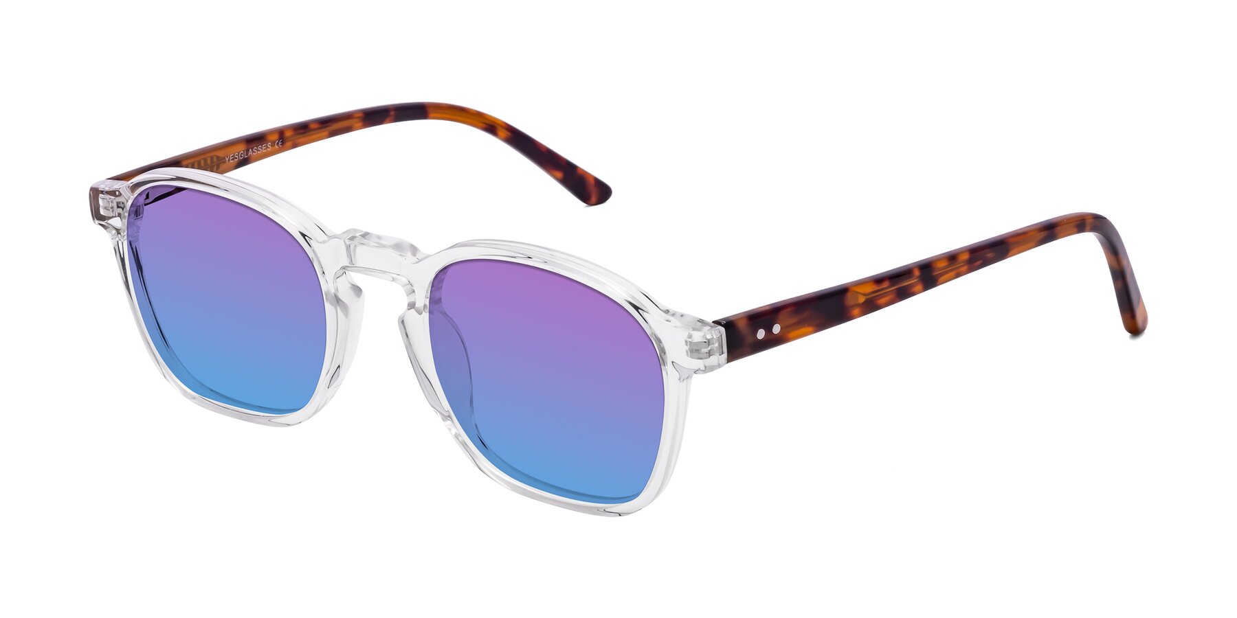 Angle of Generous in Clear with Purple / Blue Gradient Lenses