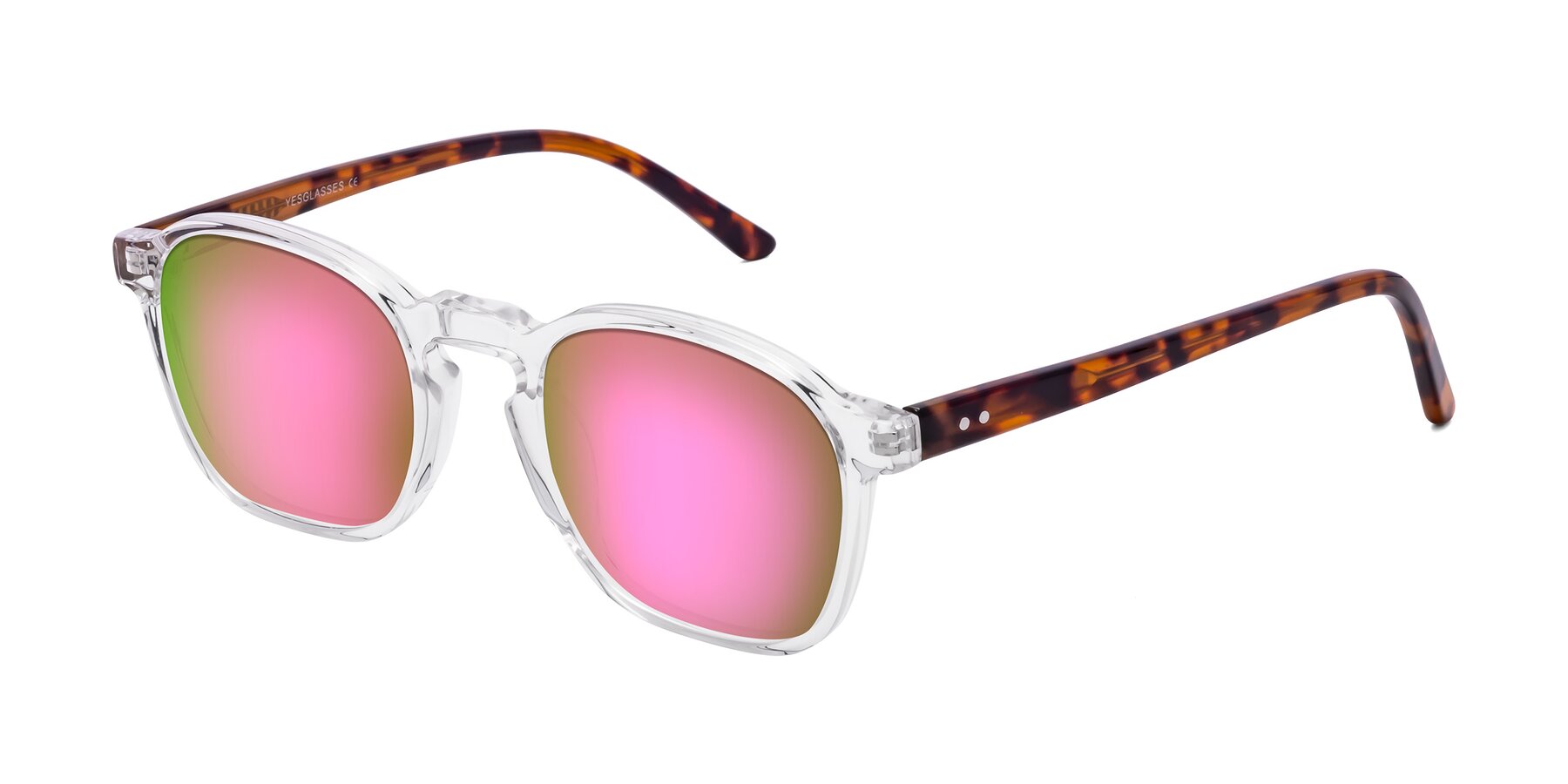 Angle of Generous in Clear with Pink Mirrored Lenses