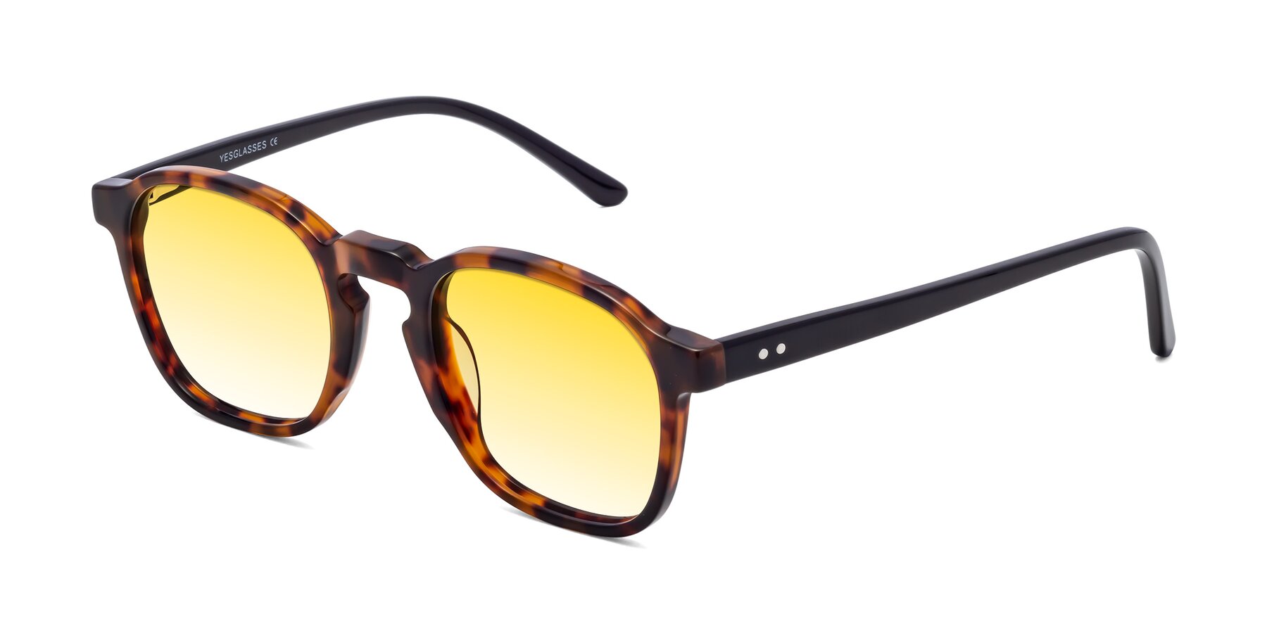 Angle of Generous in Tortoise with Yellow Gradient Lenses