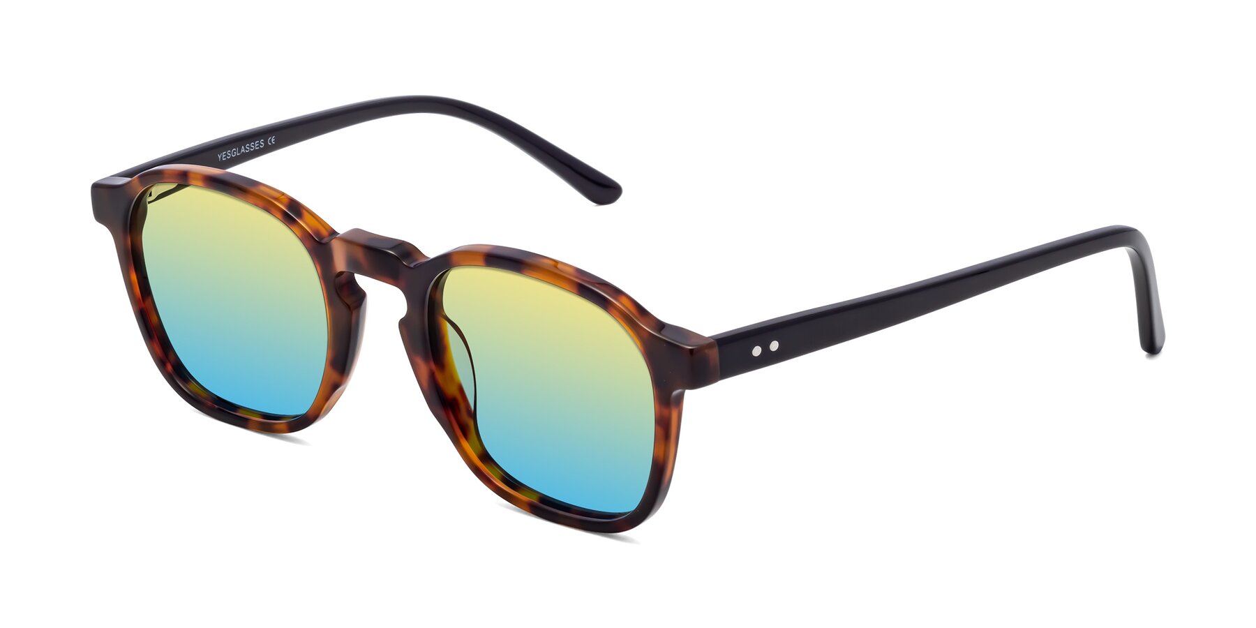 Angle of Generous in Tortoise with Yellow / Blue Gradient Lenses