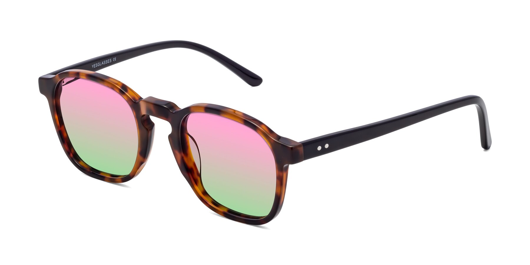 Angle of Generous in Tortoise with Pink / Green Gradient Lenses