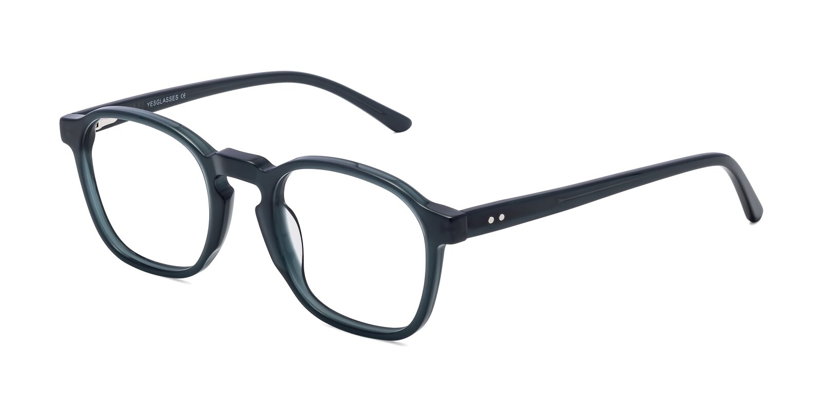 Teal RetroVintage Keyhole Bridge Acetate Eyeglasses Generous