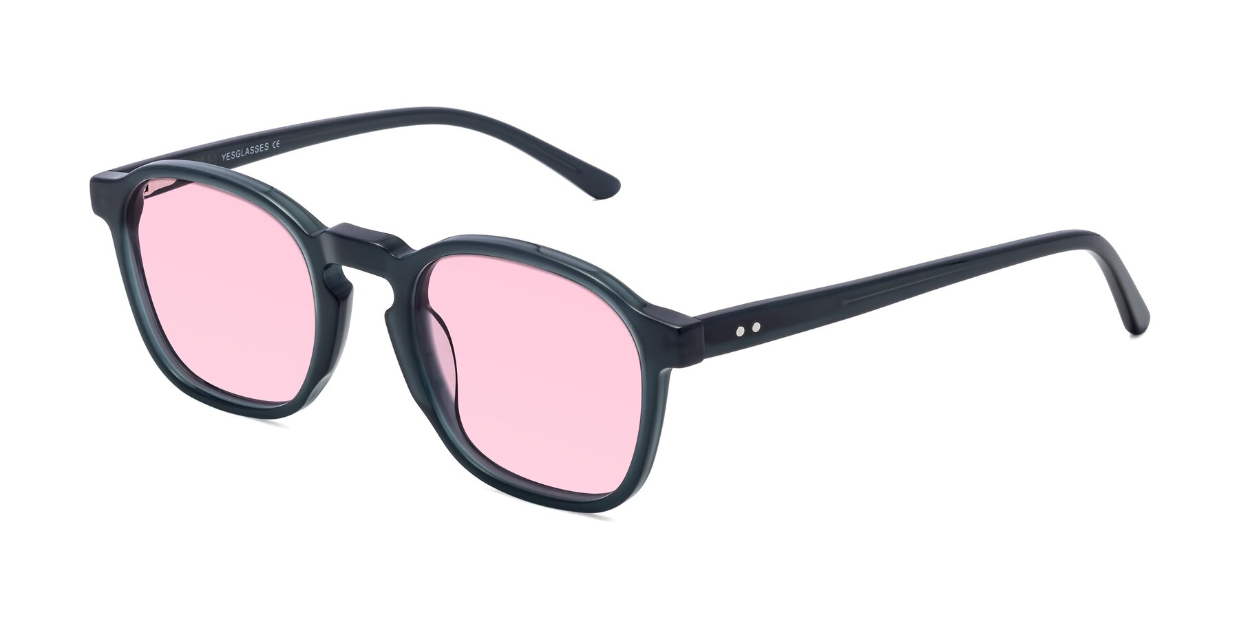 Angle of Generous in Teal with Light Pink Tinted Lenses