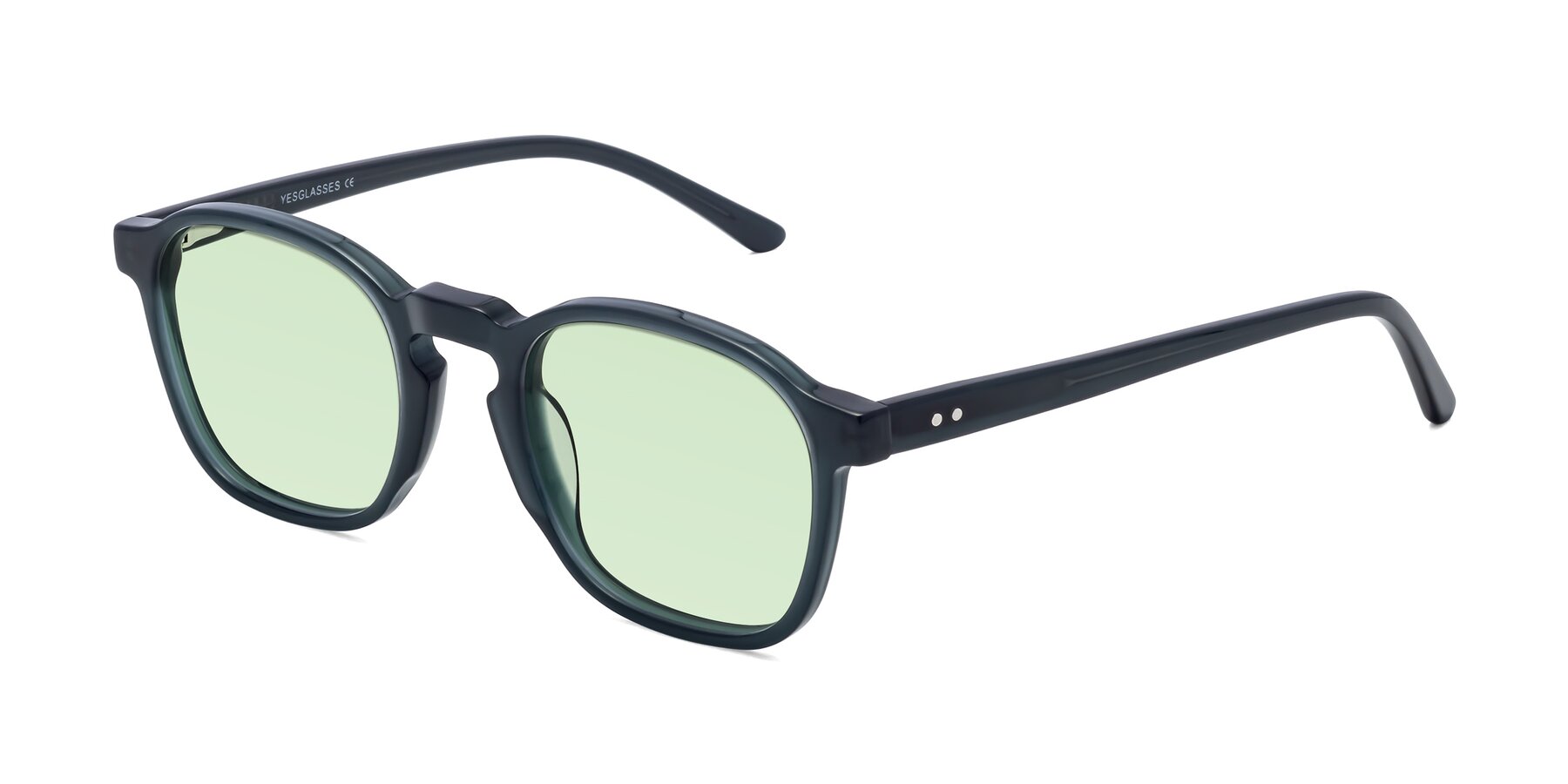 Angle of Generous in Teal with Light Green Tinted Lenses
