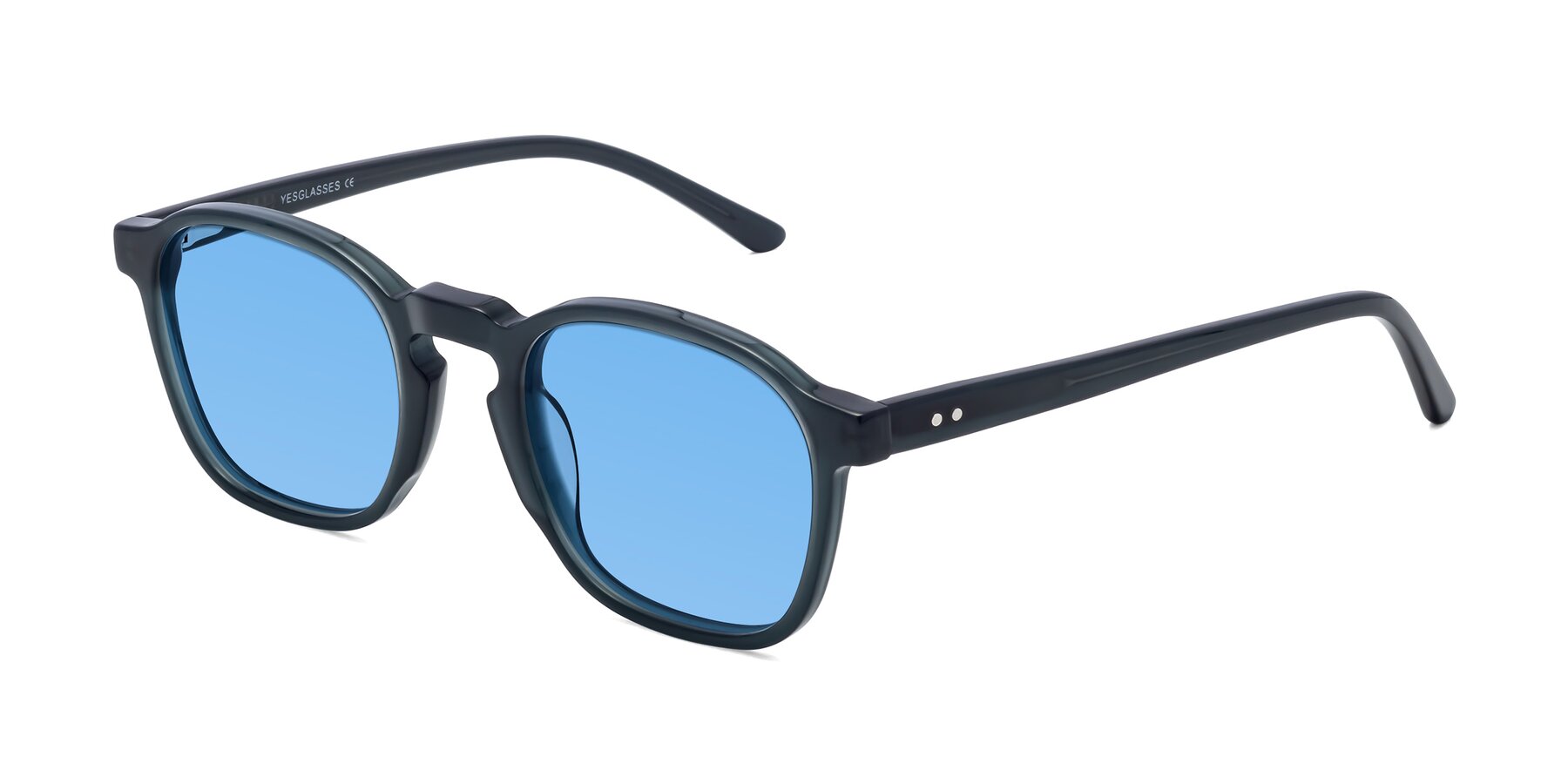 Angle of Generous in Teal with Medium Blue Tinted Lenses