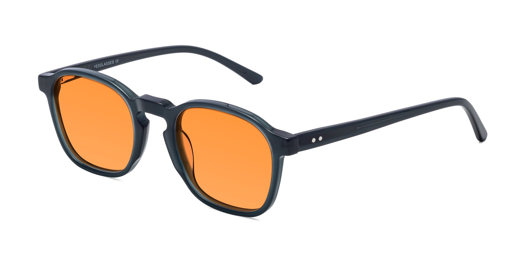Angle of Generous in Teal with Orange Tinted Lenses