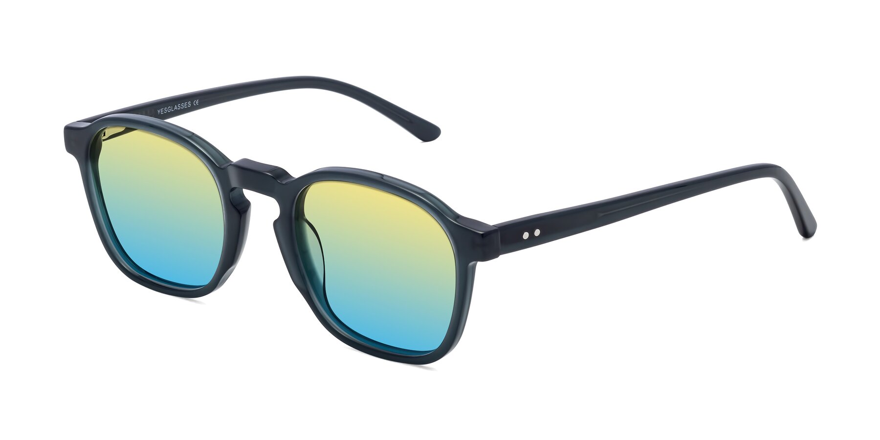 Angle of Generous in Teal with Yellow / Blue Gradient Lenses