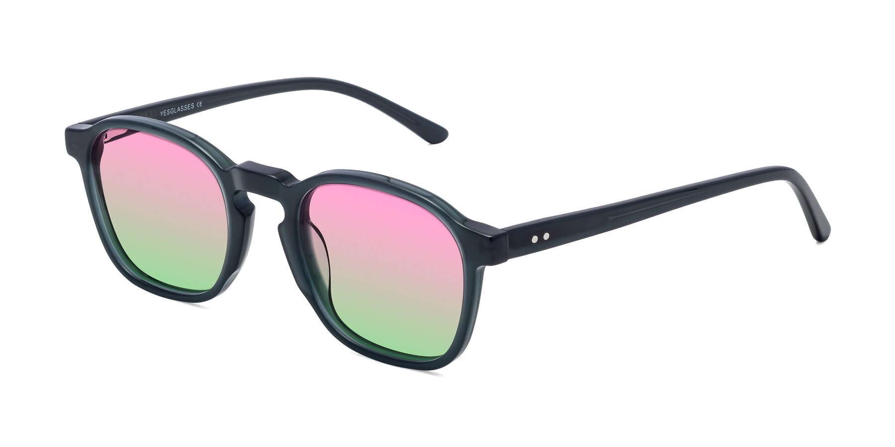 Angle of Generous in Teal with Pink / Green Gradient Lenses