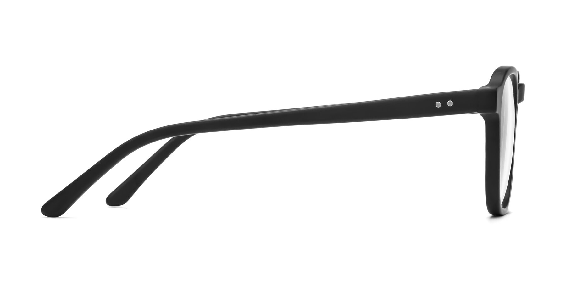 Side of Generous in Matte Black with Clear Eyeglass Lenses