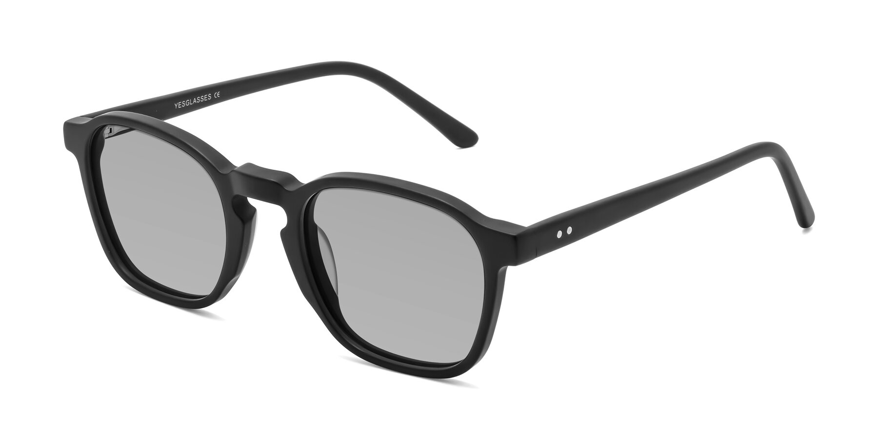 Angle of Generous in Matte Black with Light Gray Tinted Lenses