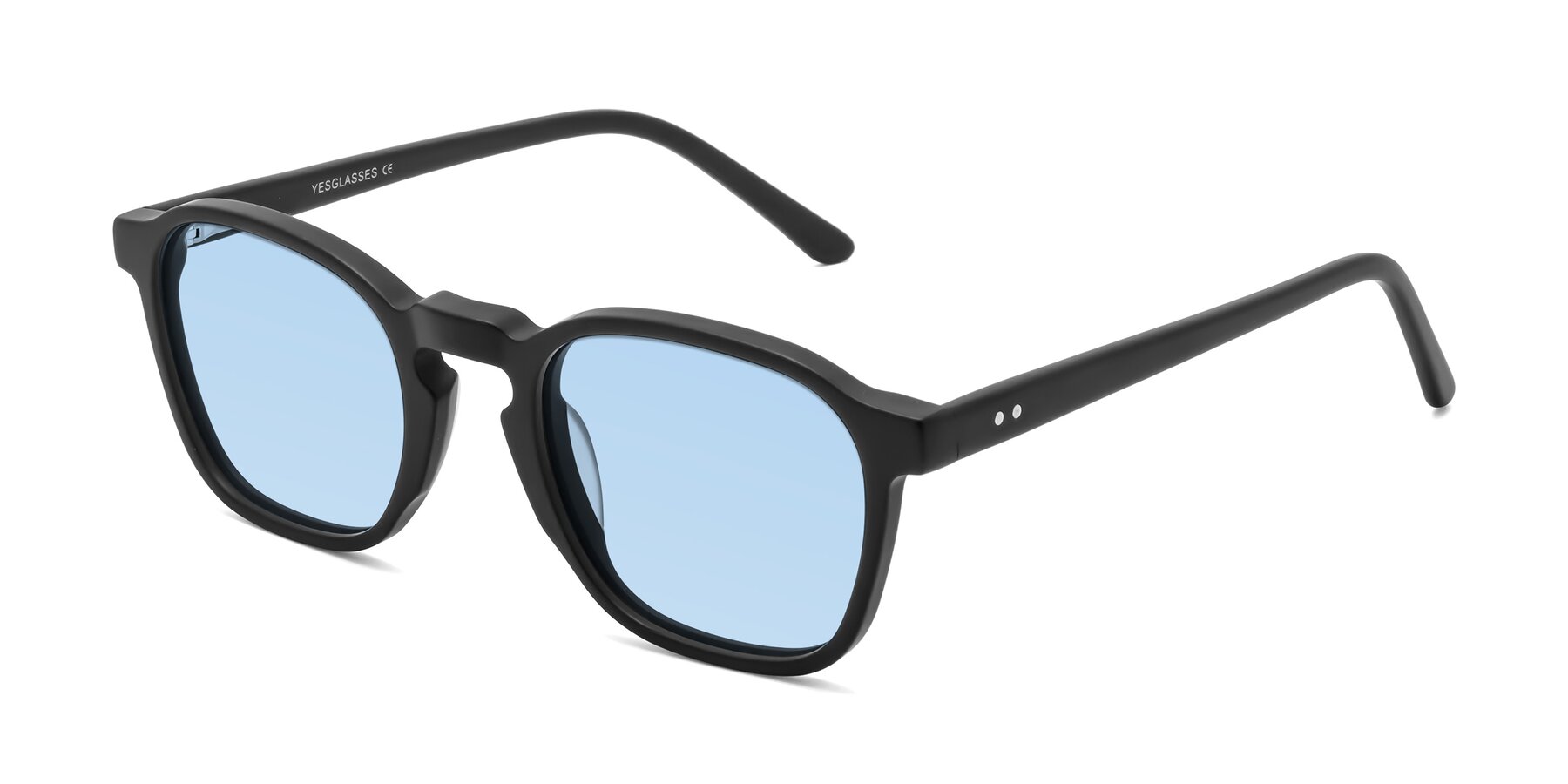 Angle of Generous in Matte Black with Light Blue Tinted Lenses