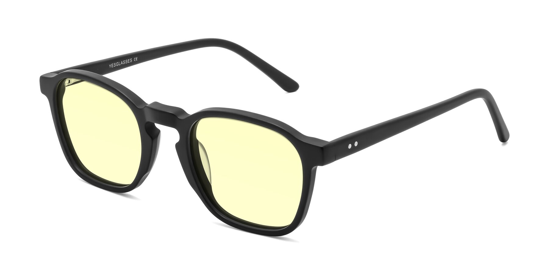 Angle of Generous in Matte Black with Light Yellow Tinted Lenses
