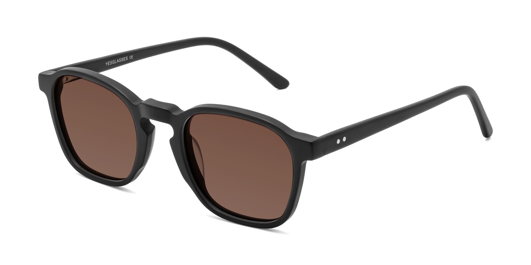 Angle of Generous in Matte Black with Brown Tinted Lenses