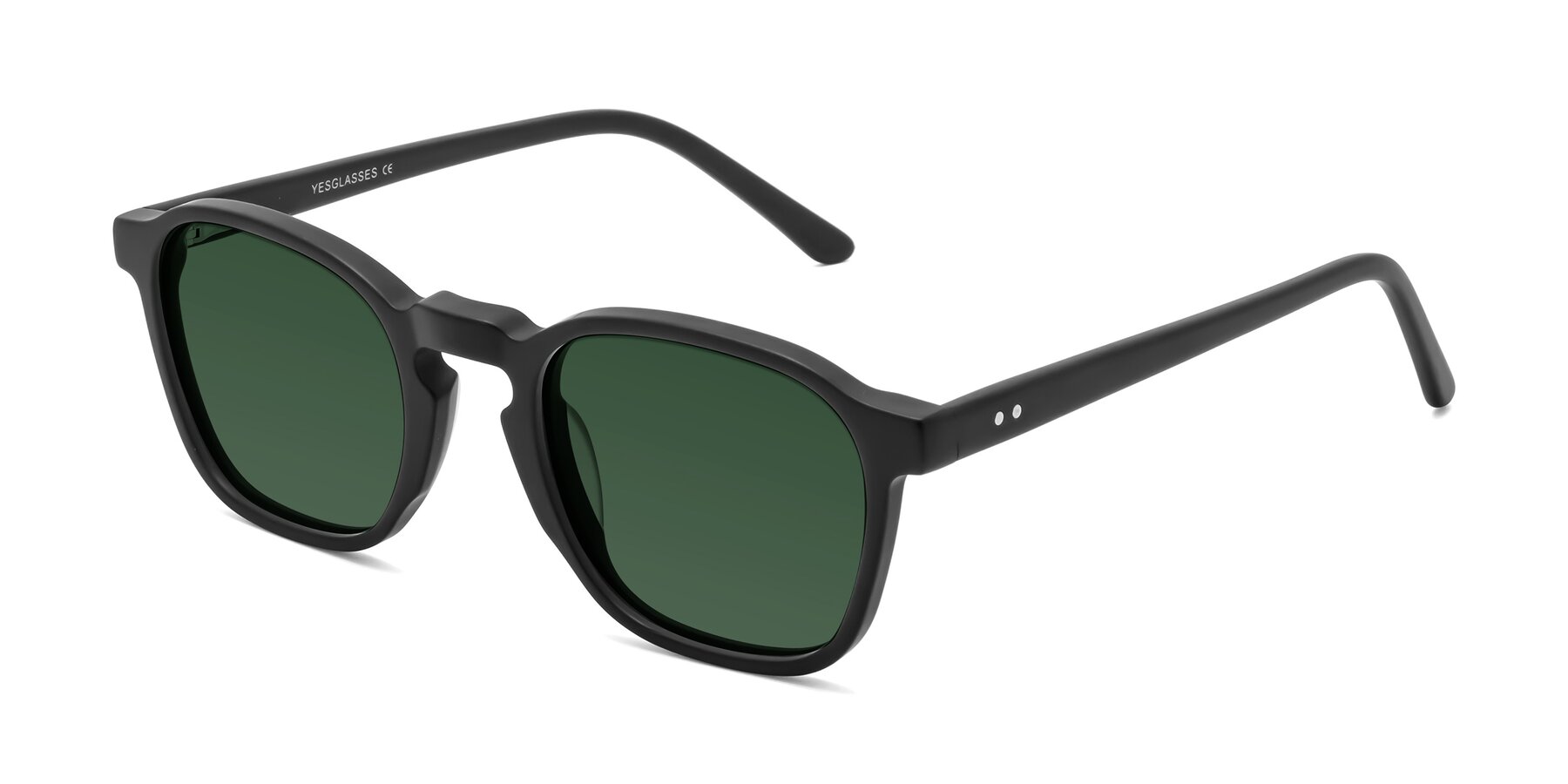 Angle of Generous in Matte Black with Green Tinted Lenses