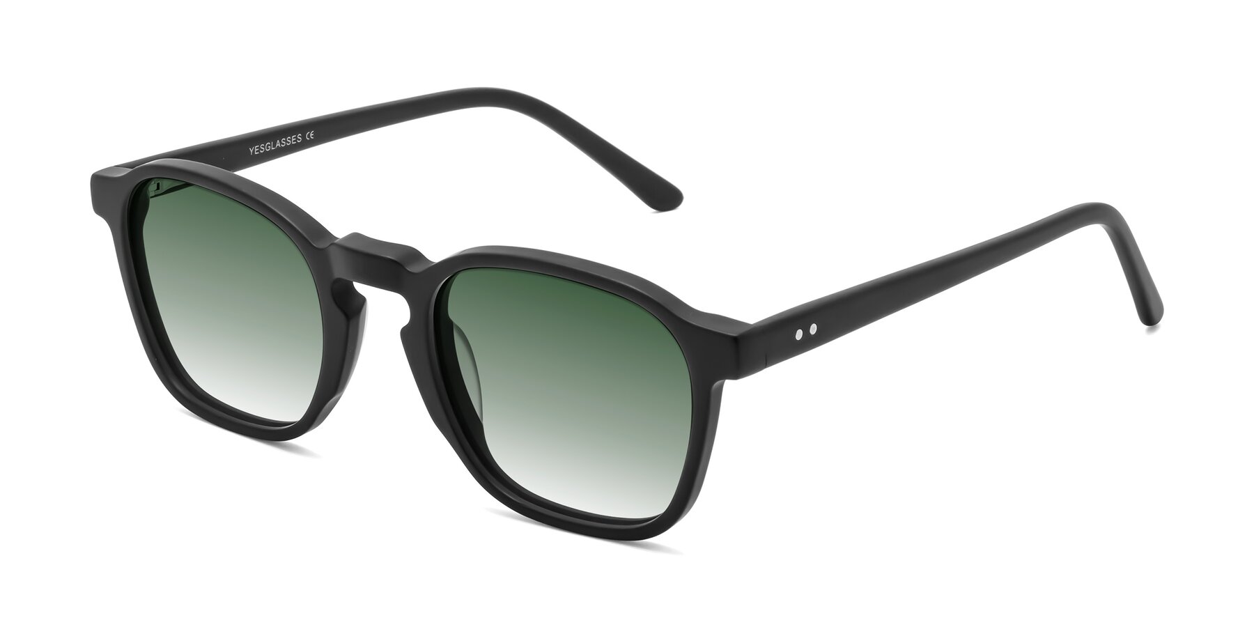 Angle of Generous in Matte Black with Green Gradient Lenses