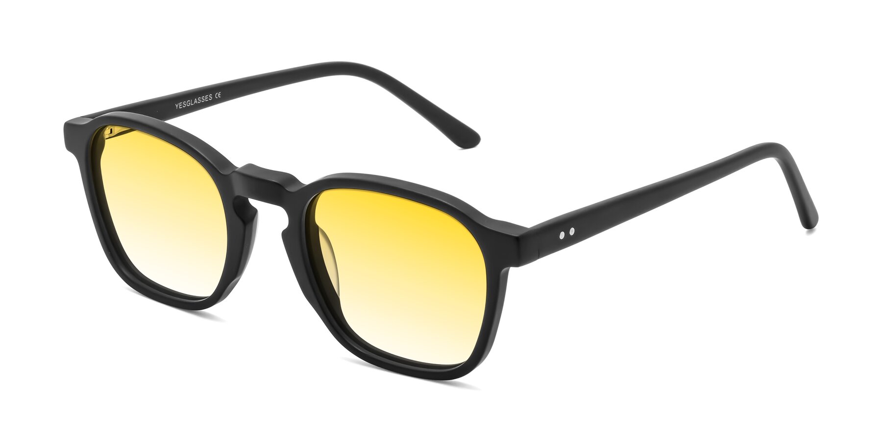 Angle of Generous in Matte Black with Yellow Gradient Lenses