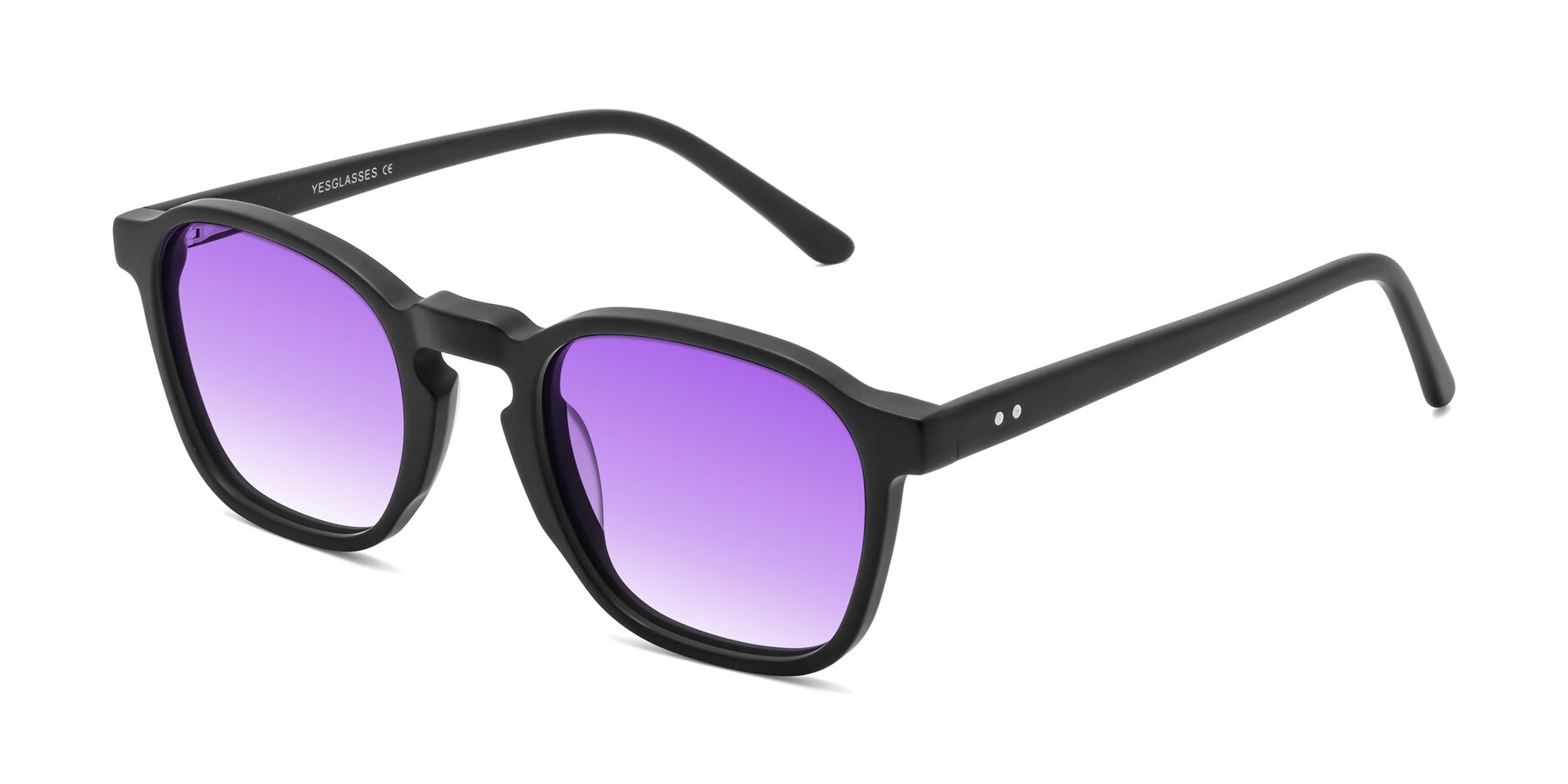Angle of Generous in Matte Black with Purple Gradient Lenses
