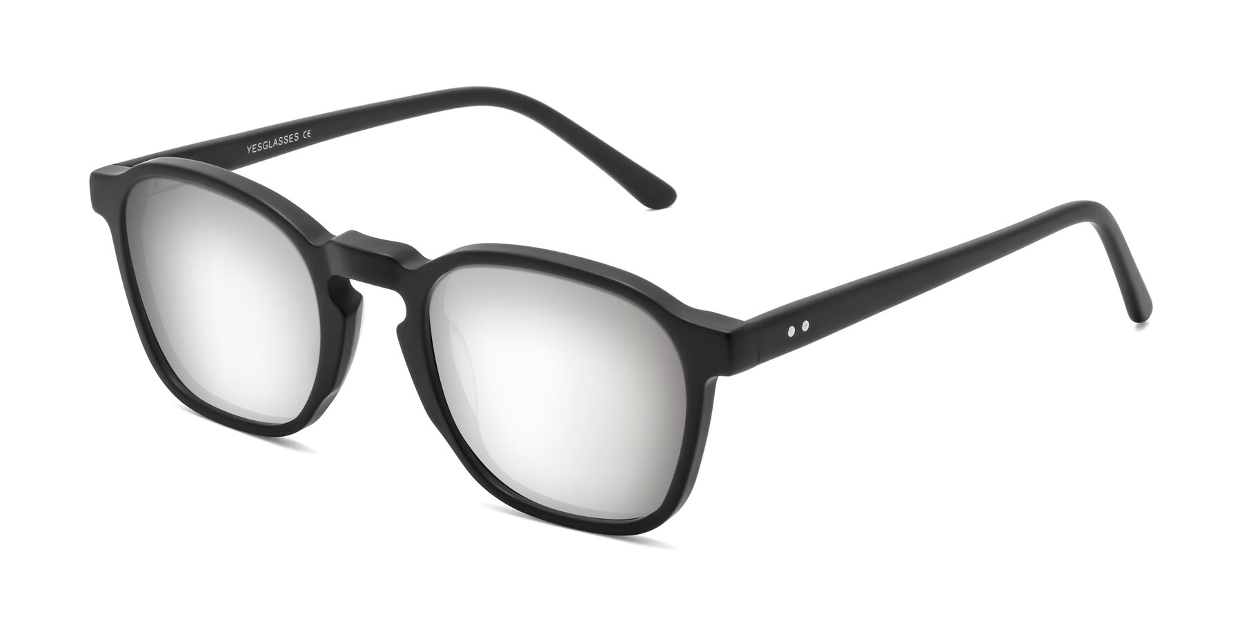 Angle of Generous in Matte Black with Silver Mirrored Lenses