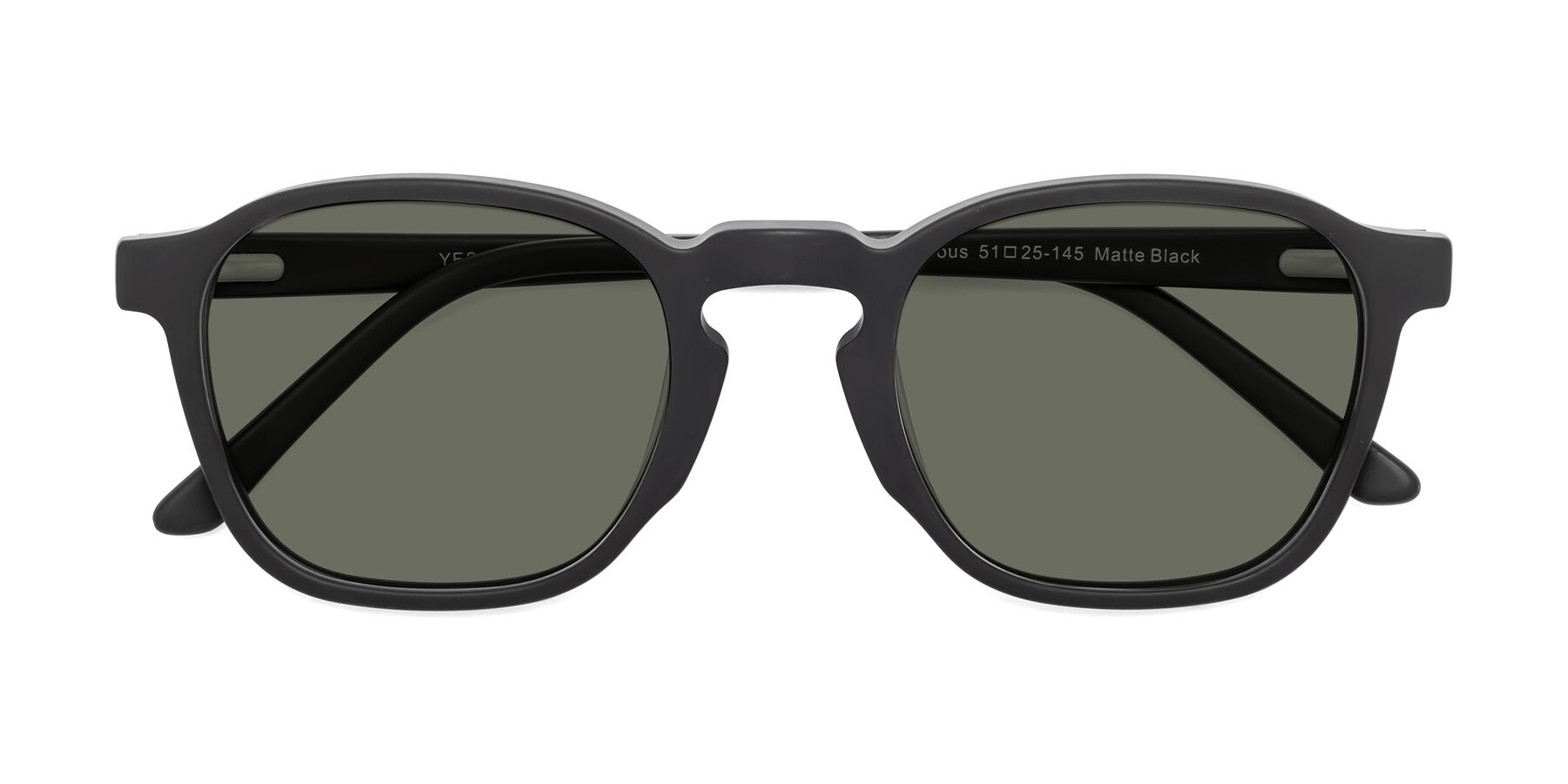 Folded Front of Generous in Matte Black with Gray Polarized Lenses