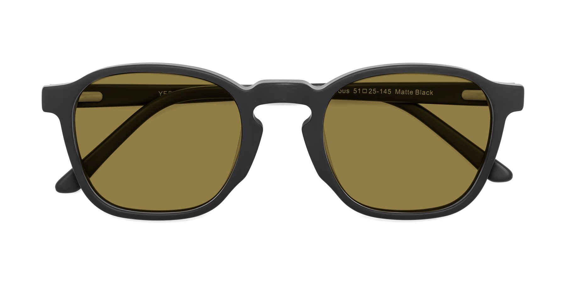 Folded Front of Generous in Matte Black with Brown Polarized Lenses