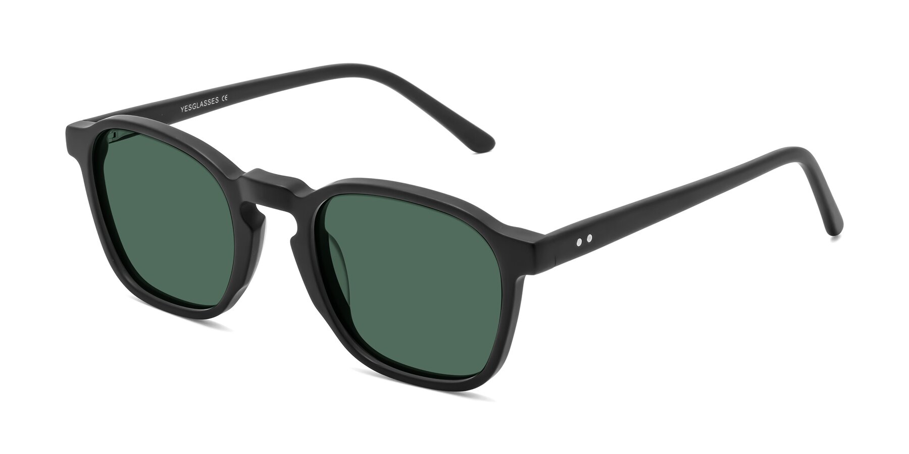 Angle of Generous in Matte Black with Green Polarized Lenses