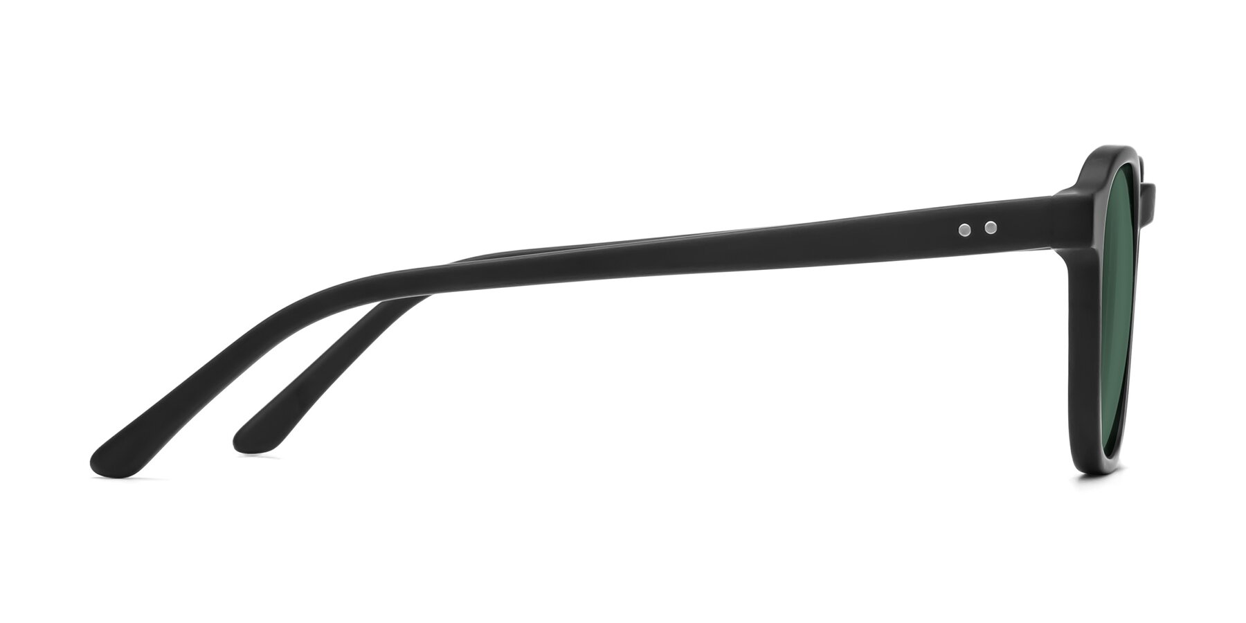 Side of Generous in Matte Black with Green Polarized Lenses