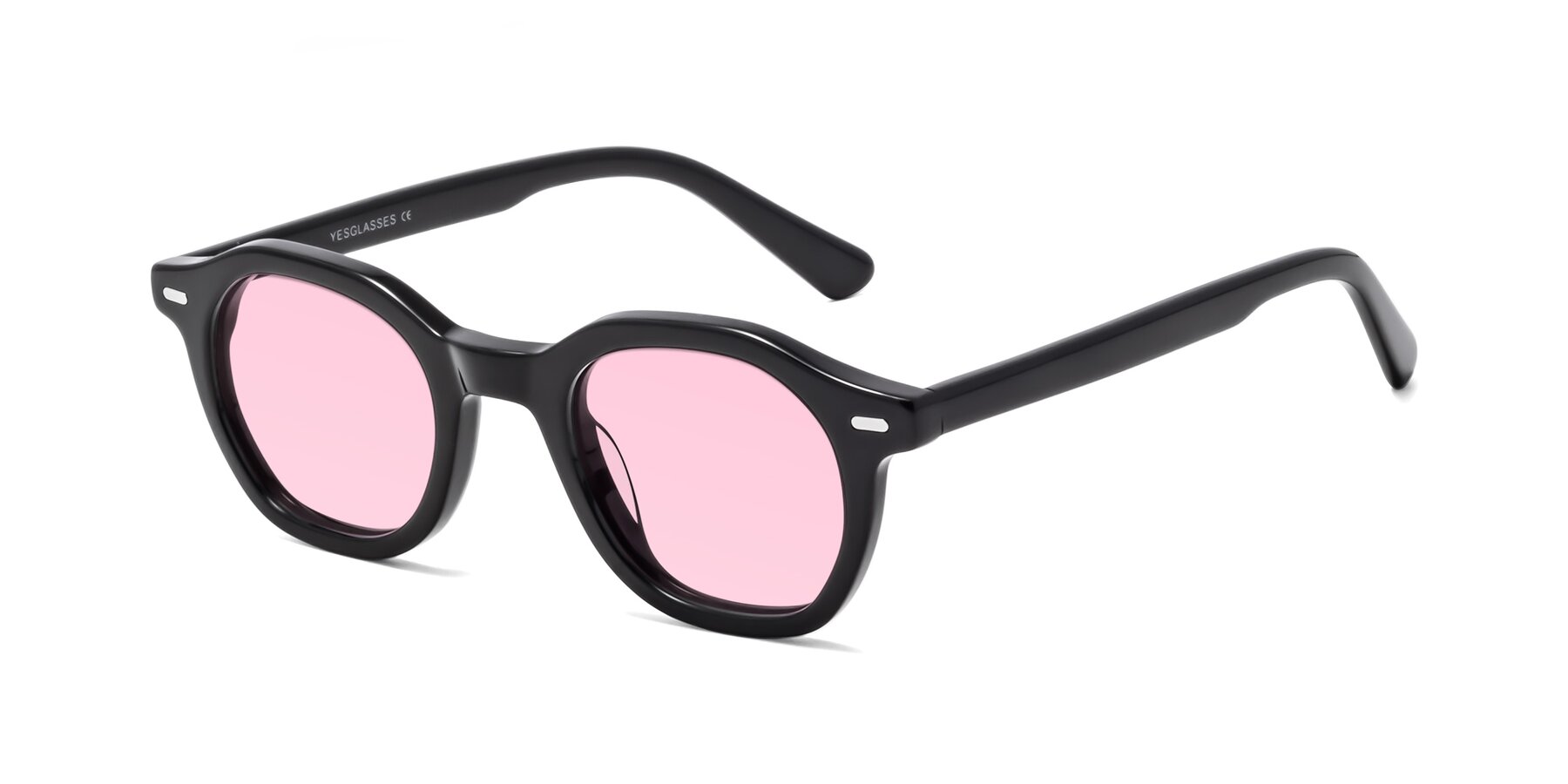 Angle of Potter in Black with Light Pink Tinted Lenses