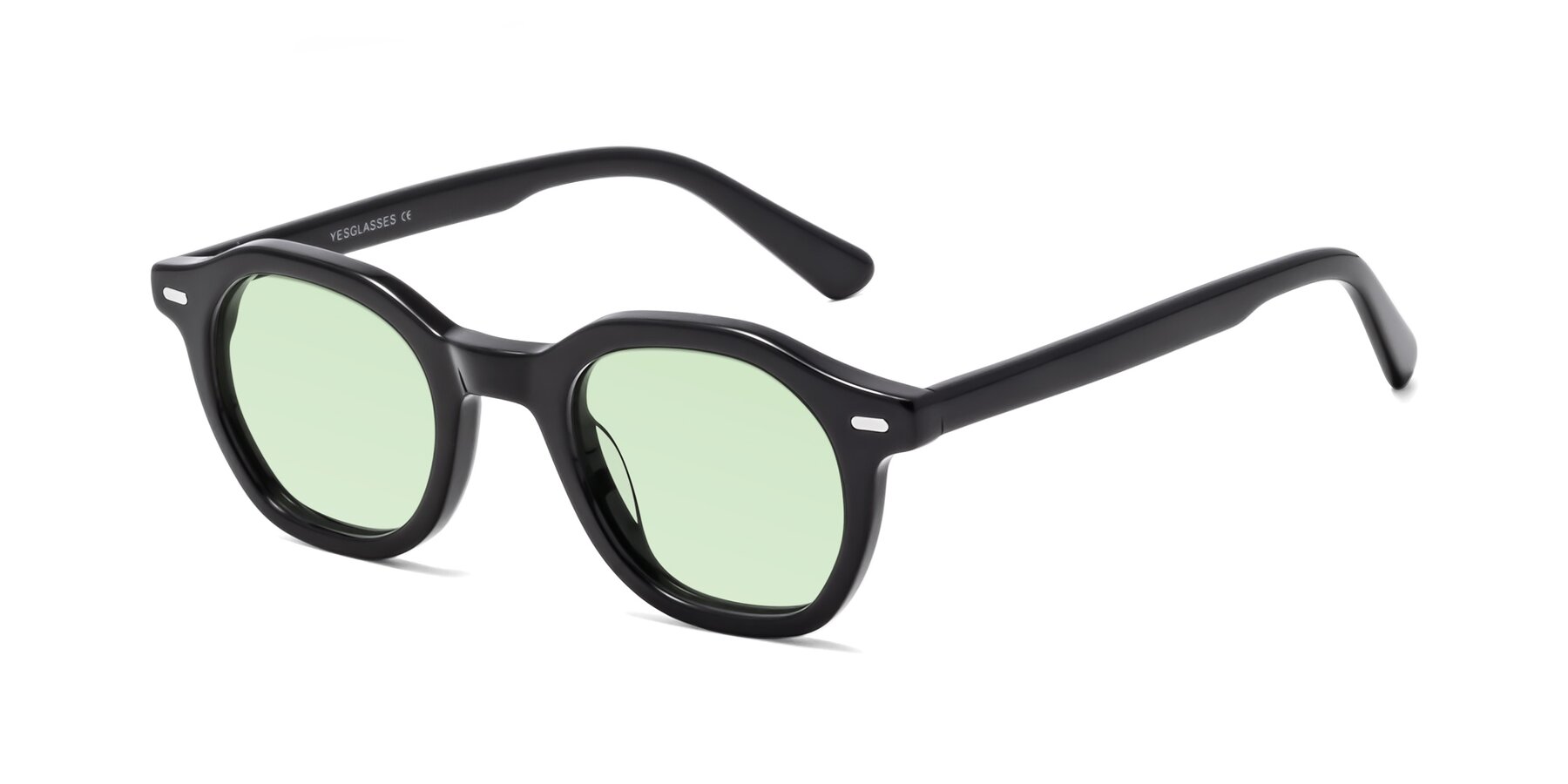Angle of Potter in Black with Light Green Tinted Lenses