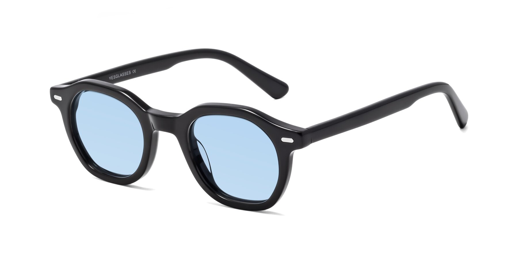 Angle of Potter in Black with Light Blue Tinted Lenses