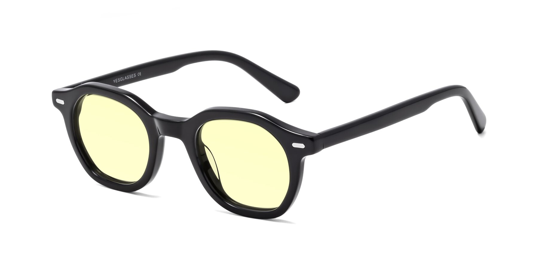 Angle of Potter in Black with Light Yellow Tinted Lenses