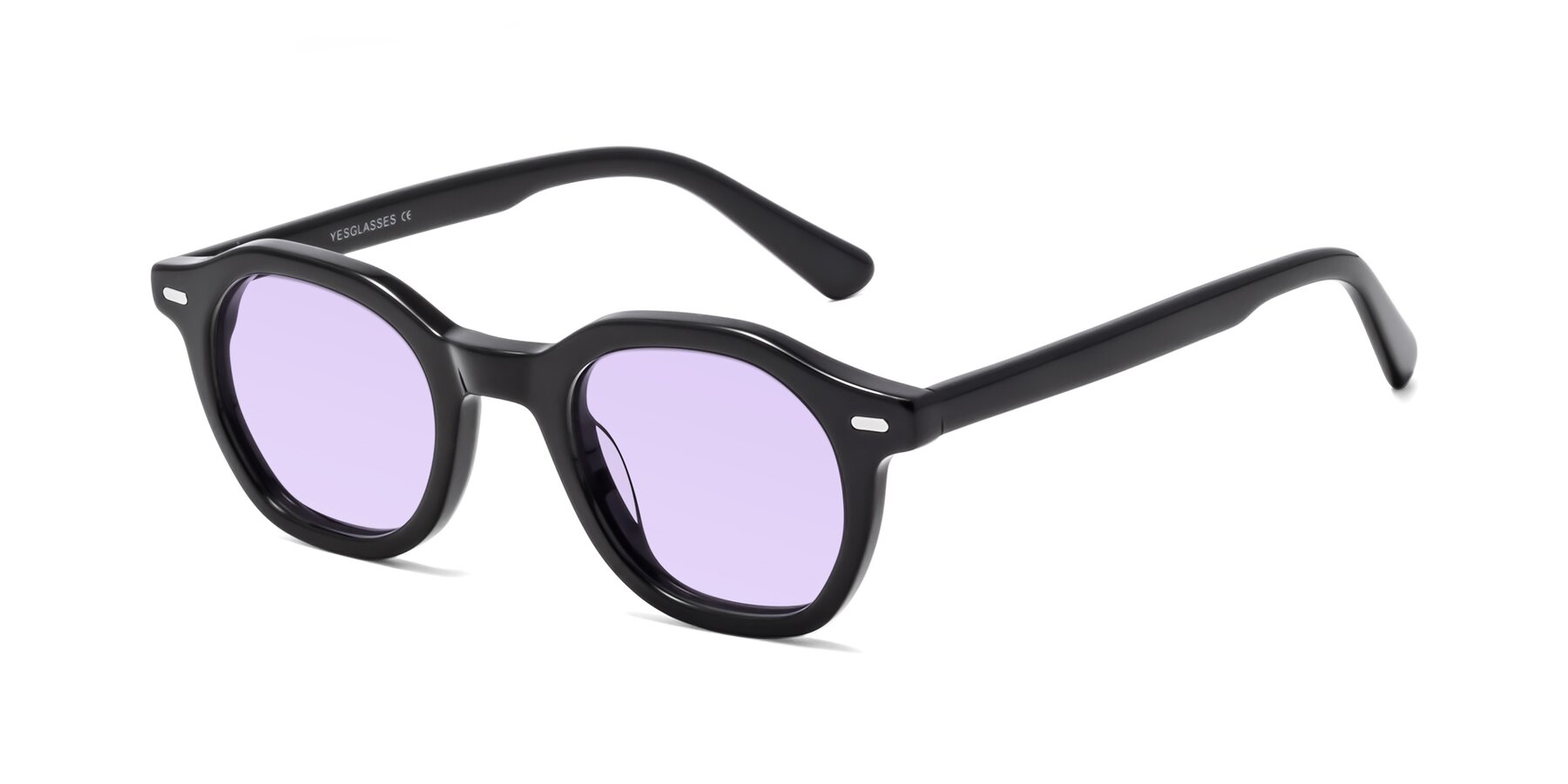 Angle of Potter in Black with Light Purple Tinted Lenses