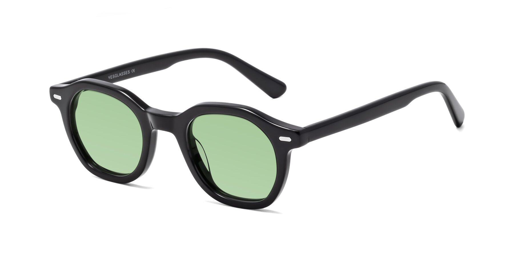 Angle of Potter in Black with Medium Green Tinted Lenses