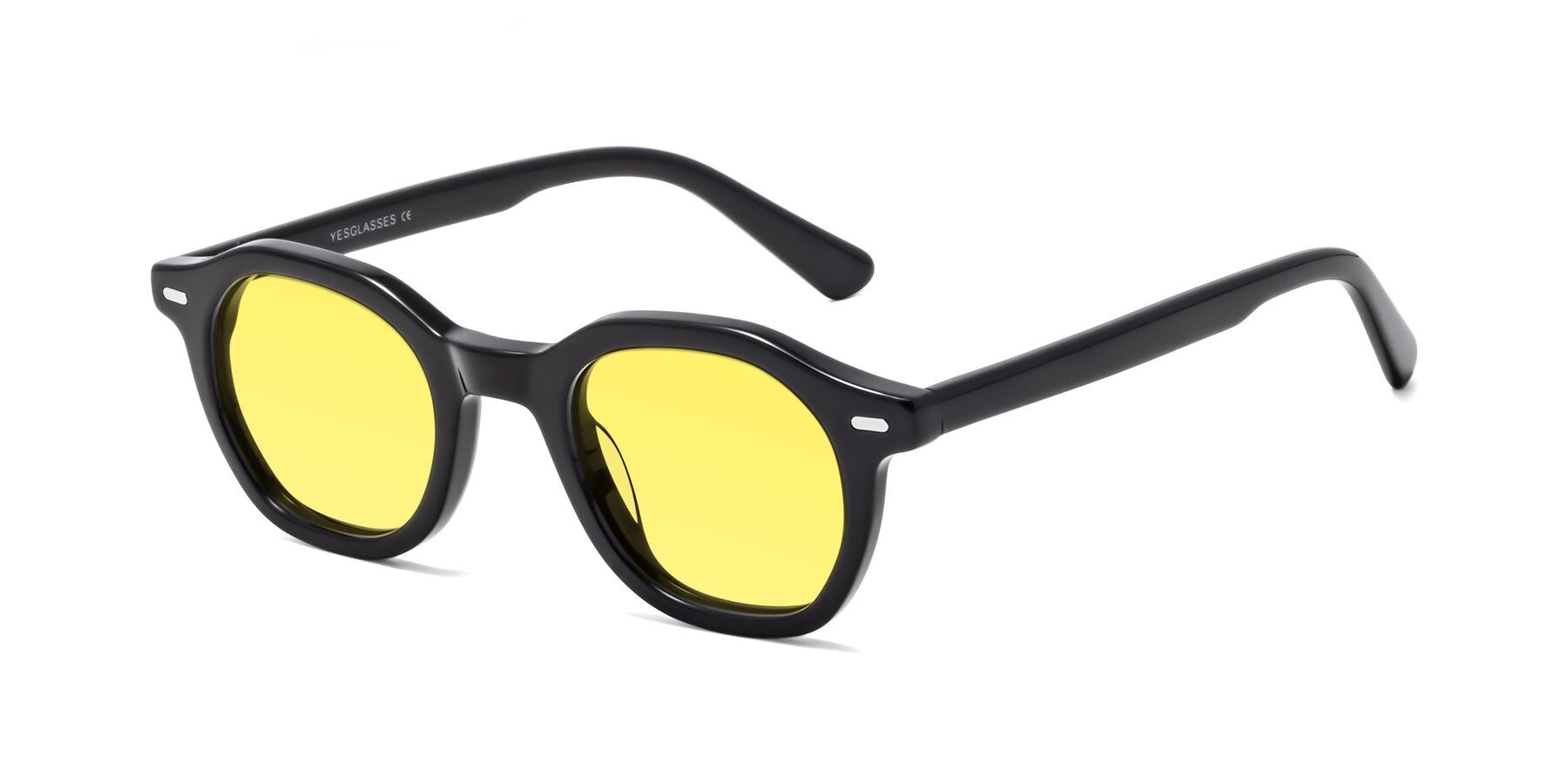 Angle of Potter in Black with Medium Yellow Tinted Lenses