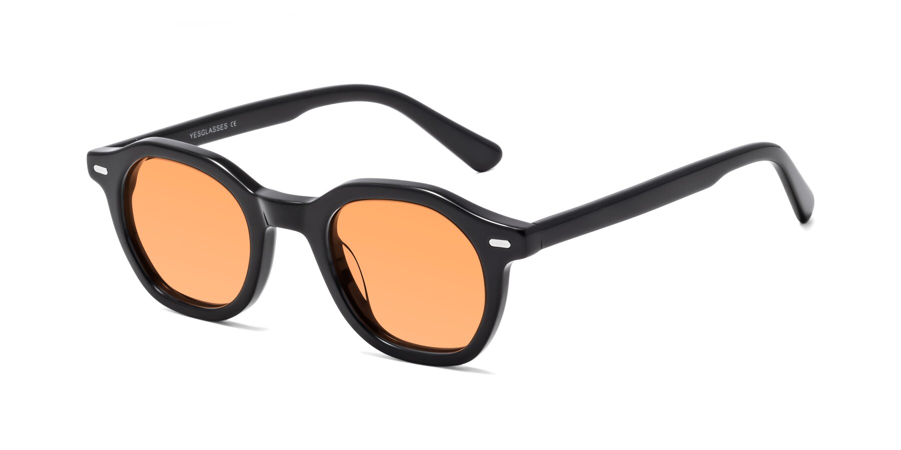 Angle of Potter in Black with Medium Orange Tinted Lenses