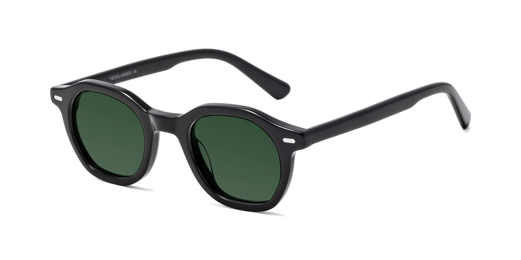 Angle of Potter in Black with Green Tinted Lenses