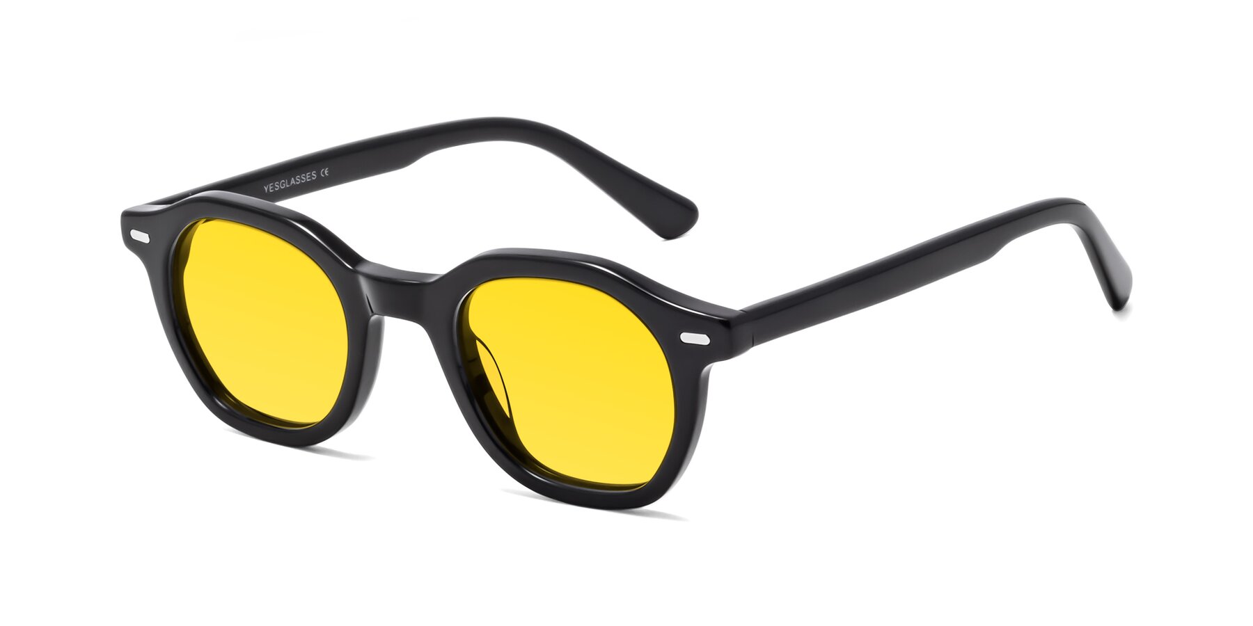 Angle of Potter in Black with Yellow Tinted Lenses