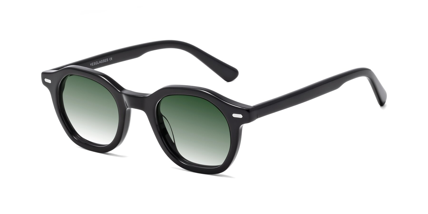 Angle of Potter in Black with Green Gradient Lenses