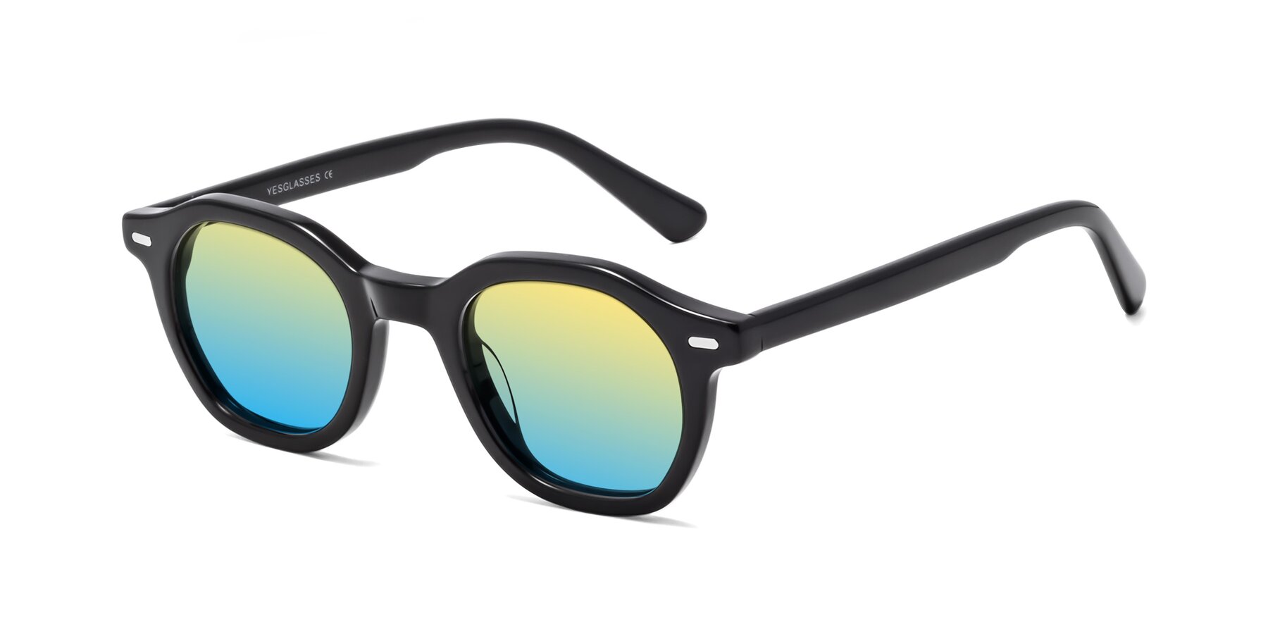 Angle of Potter in Black with Yellow / Blue Gradient Lenses