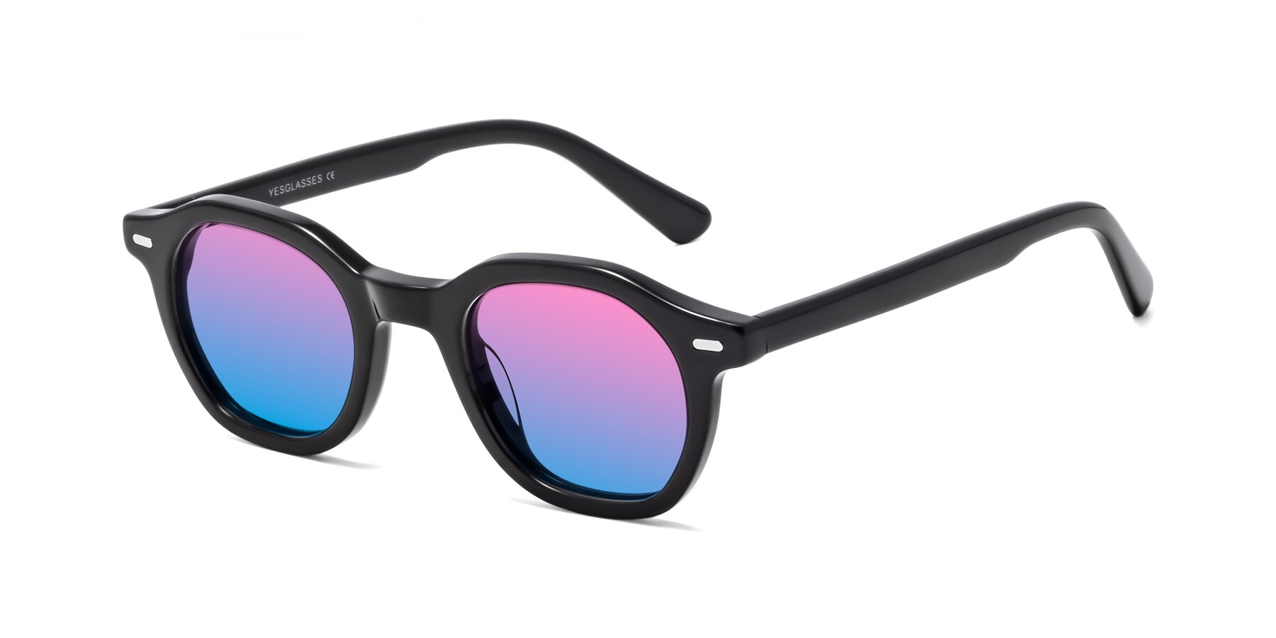 Angle of Potter in Black with Pink / Blue Gradient Lenses